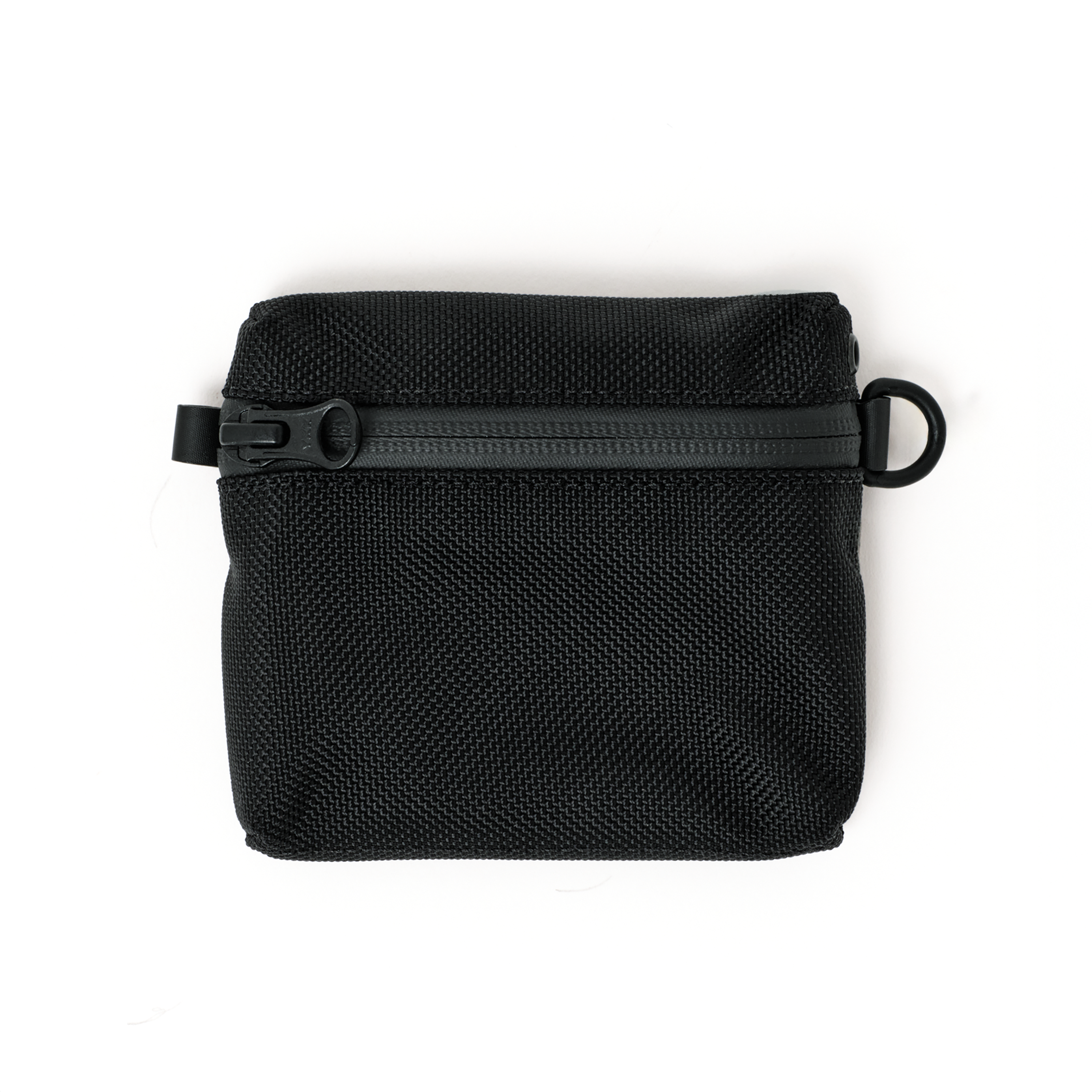 Front view of the MAKR Bracket Pouch/Wallet in Black 1680 ballistic nylon.