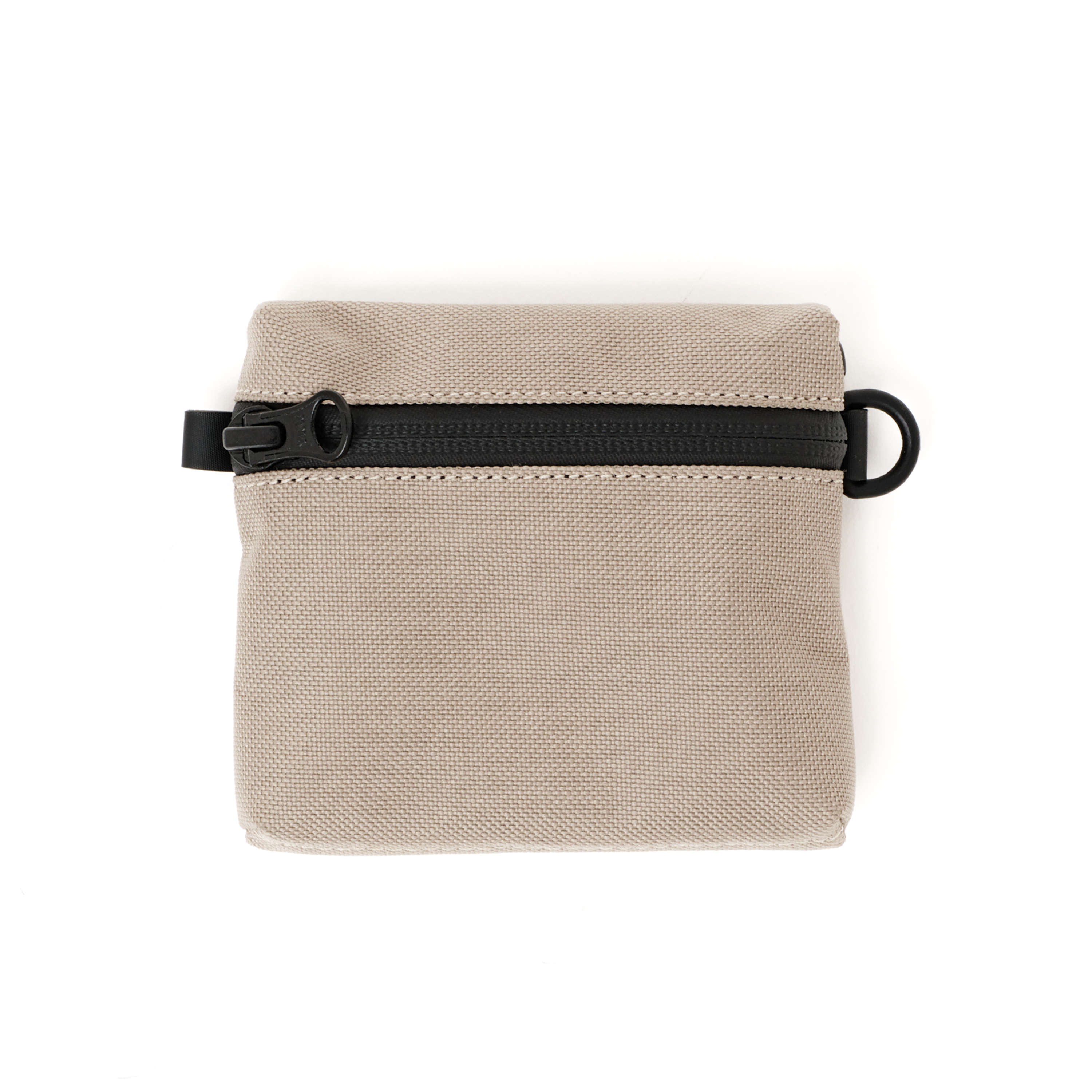 Front view of the MAKR Bracket Pouch/Wallet in Sand bonded poly duck.