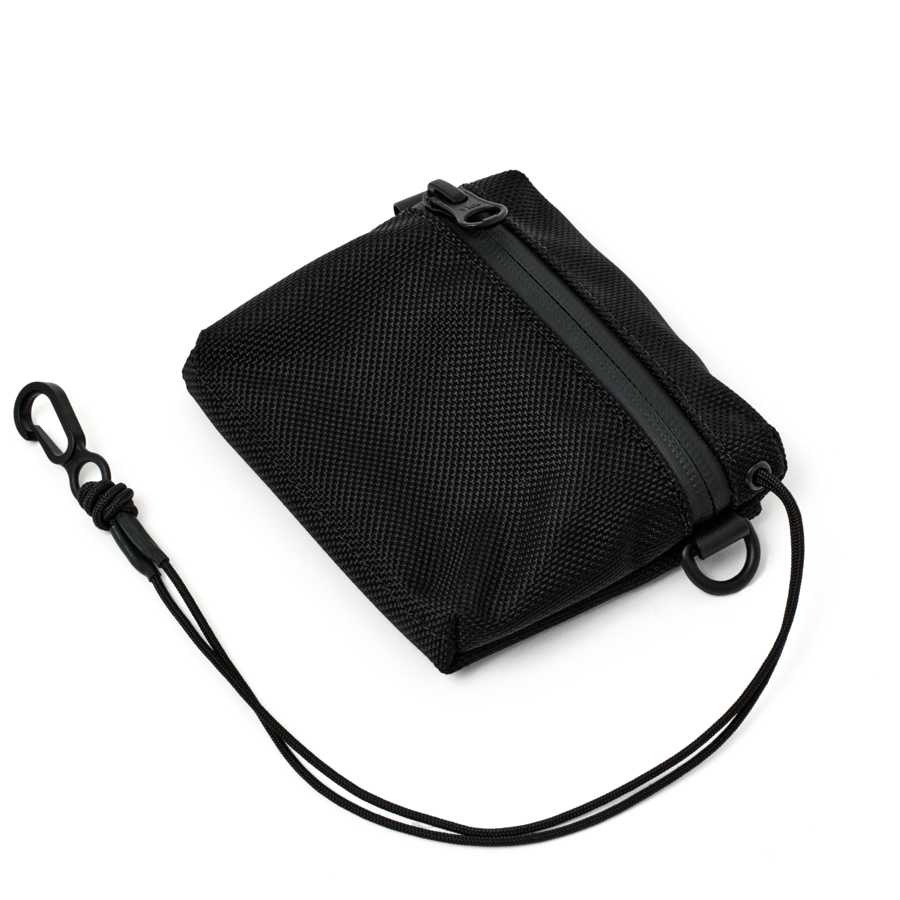 The MAKR Bracket Pouch/Wallet in Black 1680 ballistic nylon, shown at an angle.