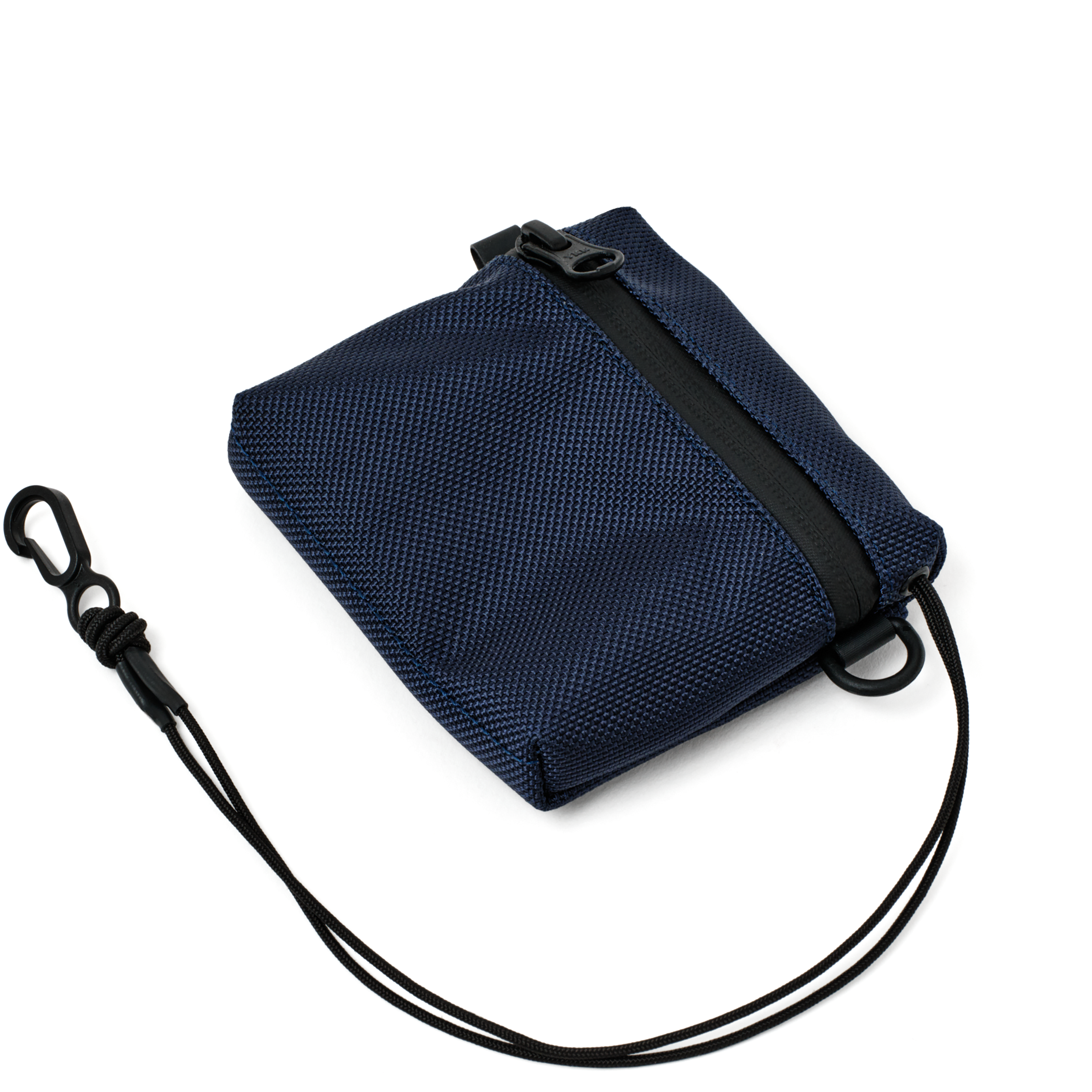The MAKR Bracket Pouch/Wallet in Ink 1680 ballistic nylon, shown at an angle.