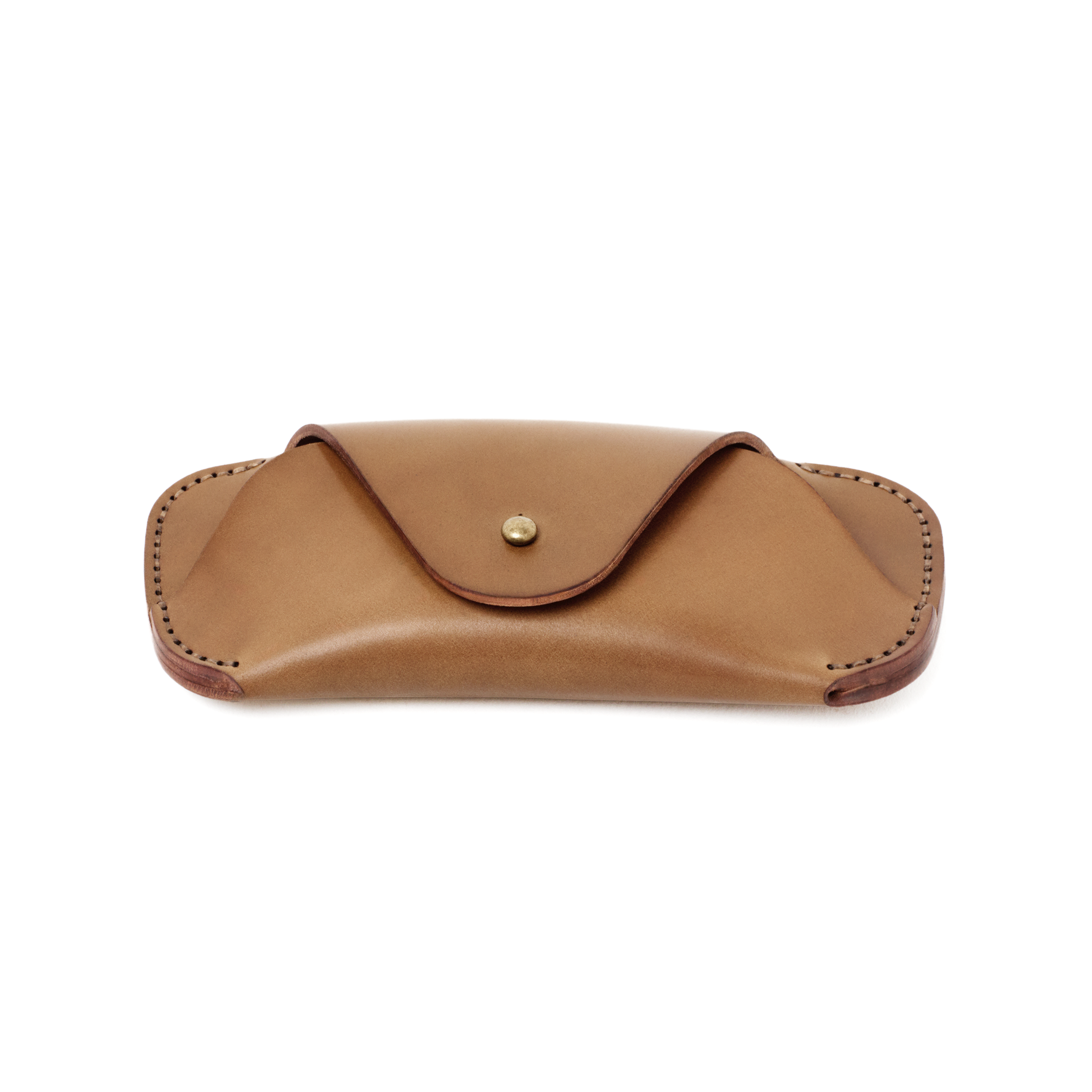 Side profile of the MAKR Cordovan Eyewear Sleeve V3 HS in Natural Horween Shell Cordovan.