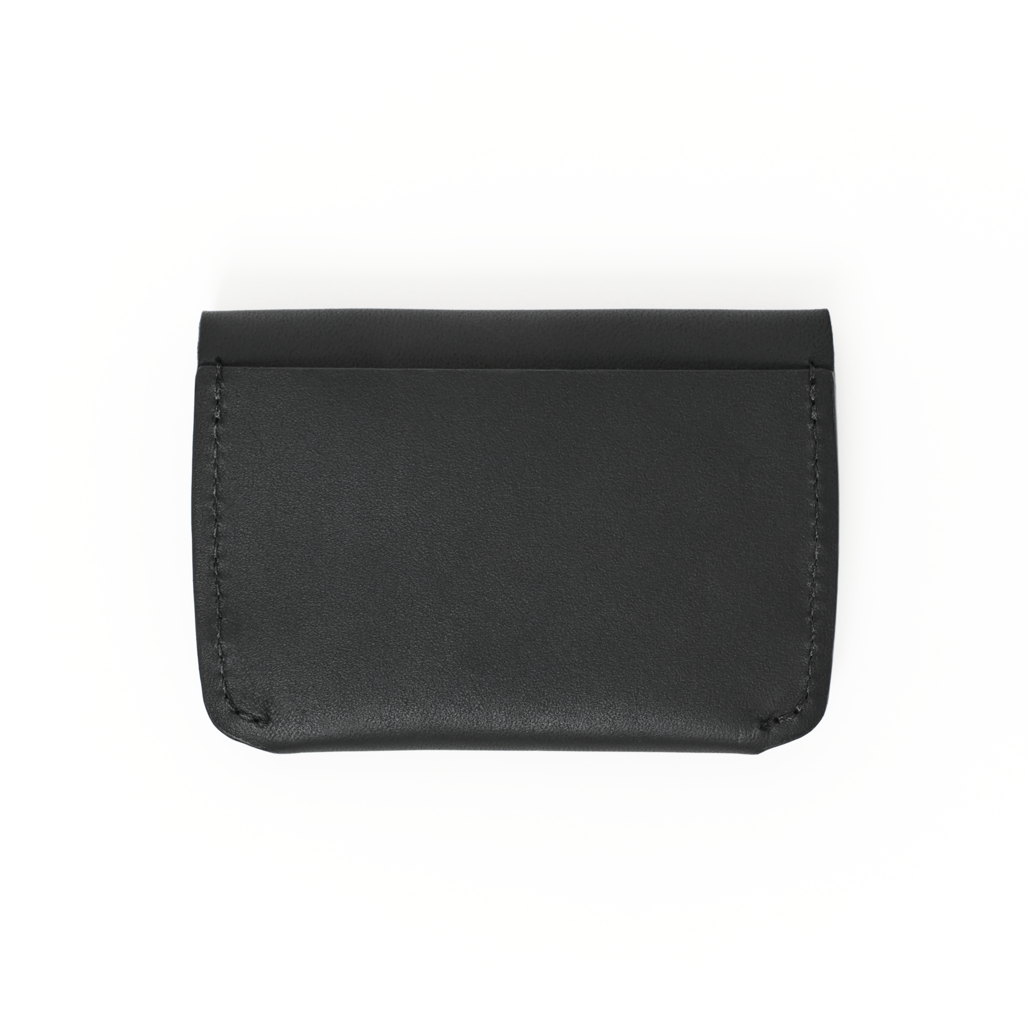 Back of the MAKR Flap Wallet PLUS V2 in Black Horween Latigo leather.