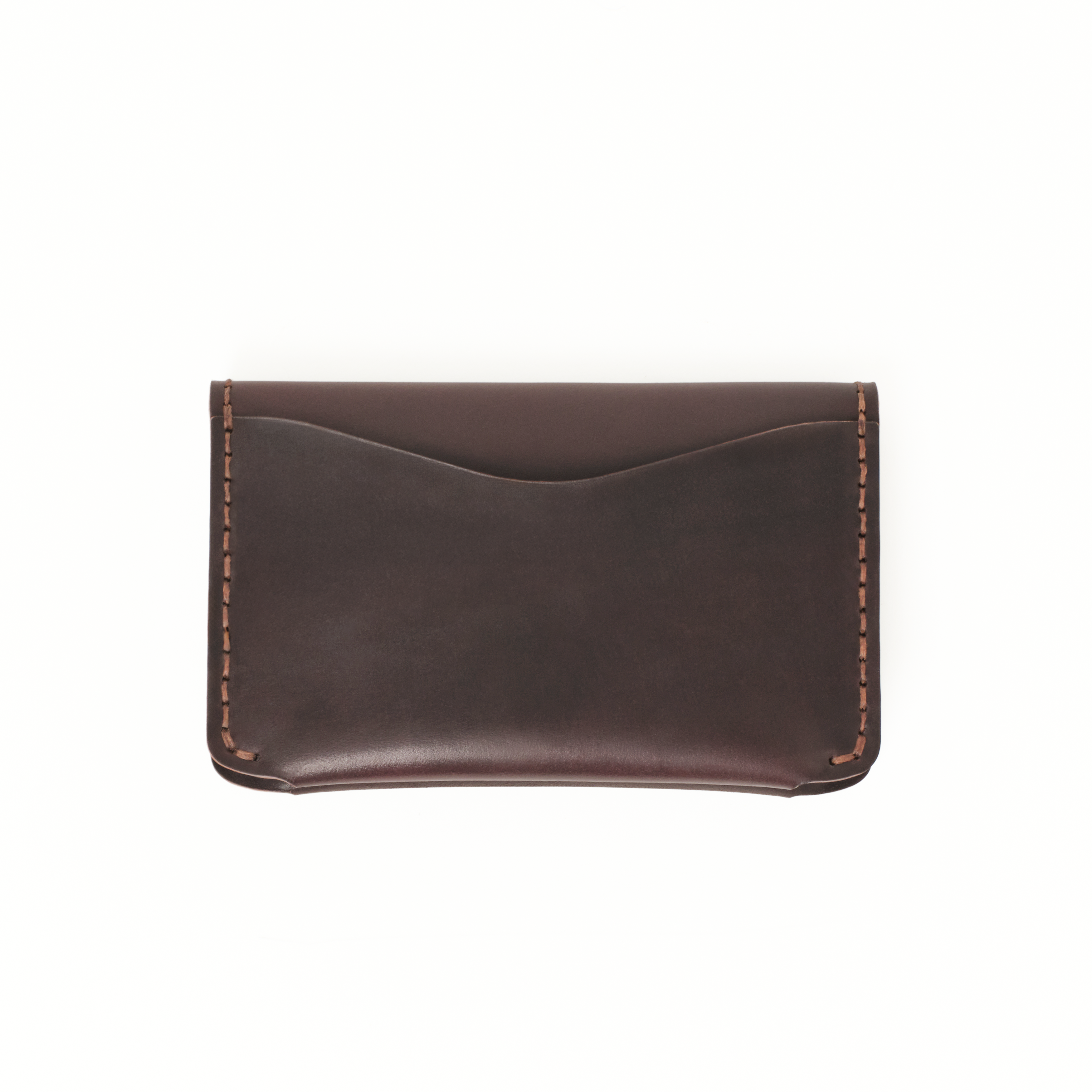 Front view of the MAKR Horizon Three V2 (HS) in Ox Blood Horween Shell Cordovan.