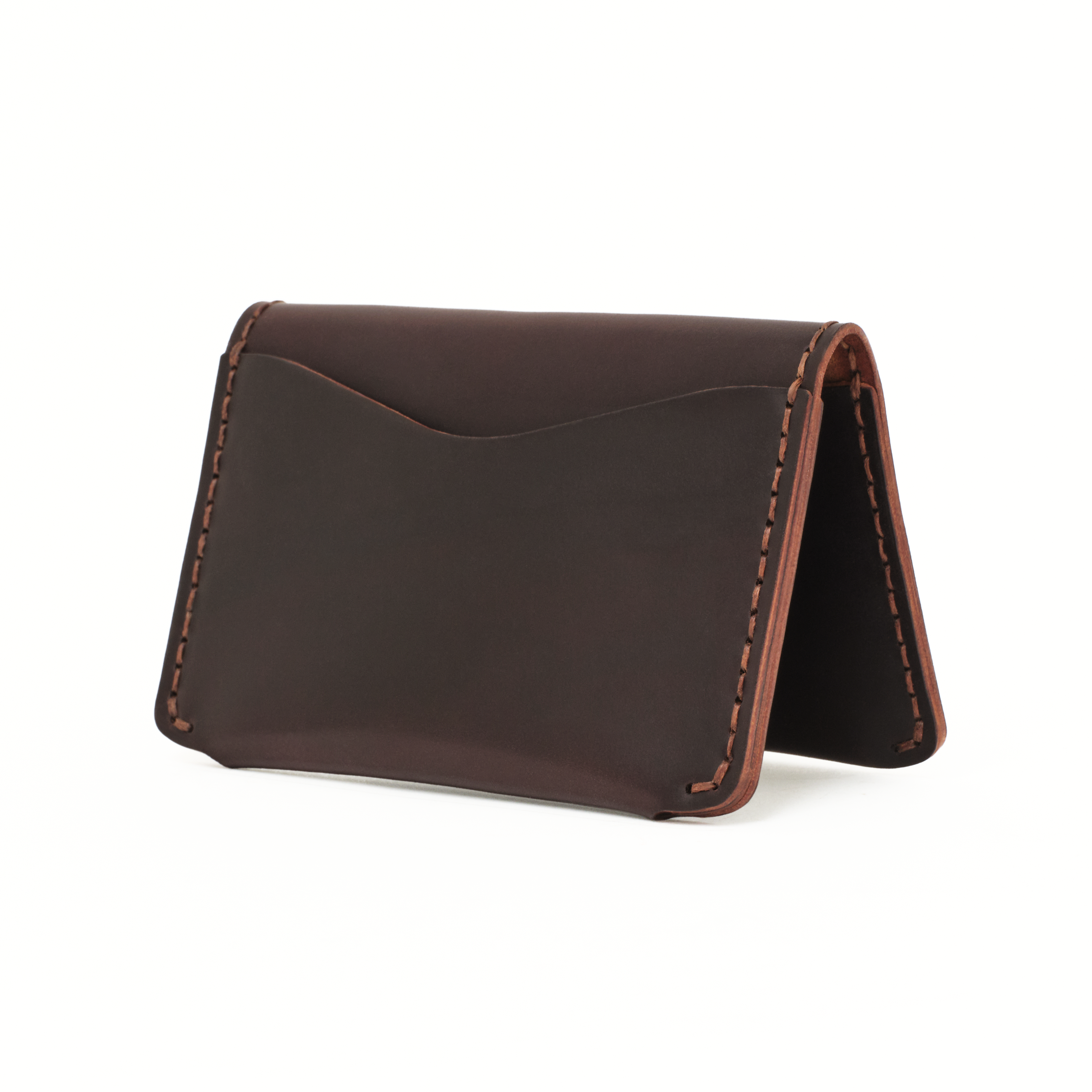 The MAKR Horizon Three V2 (HS) in Ox Blood Horween Shell Cordovan, shown at an angle.