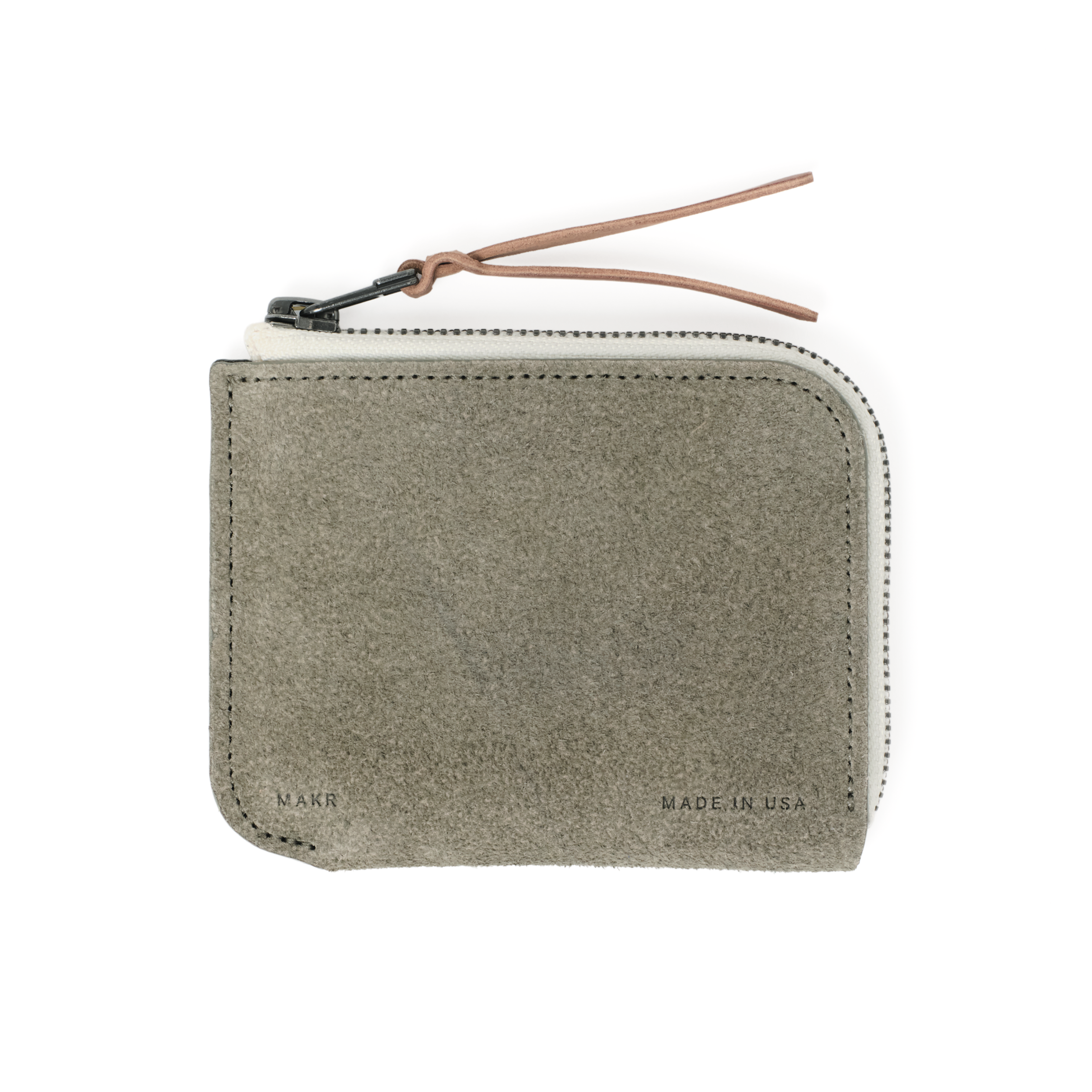 Zip Luxe V2 Wallet, Stone Suede - MAKR