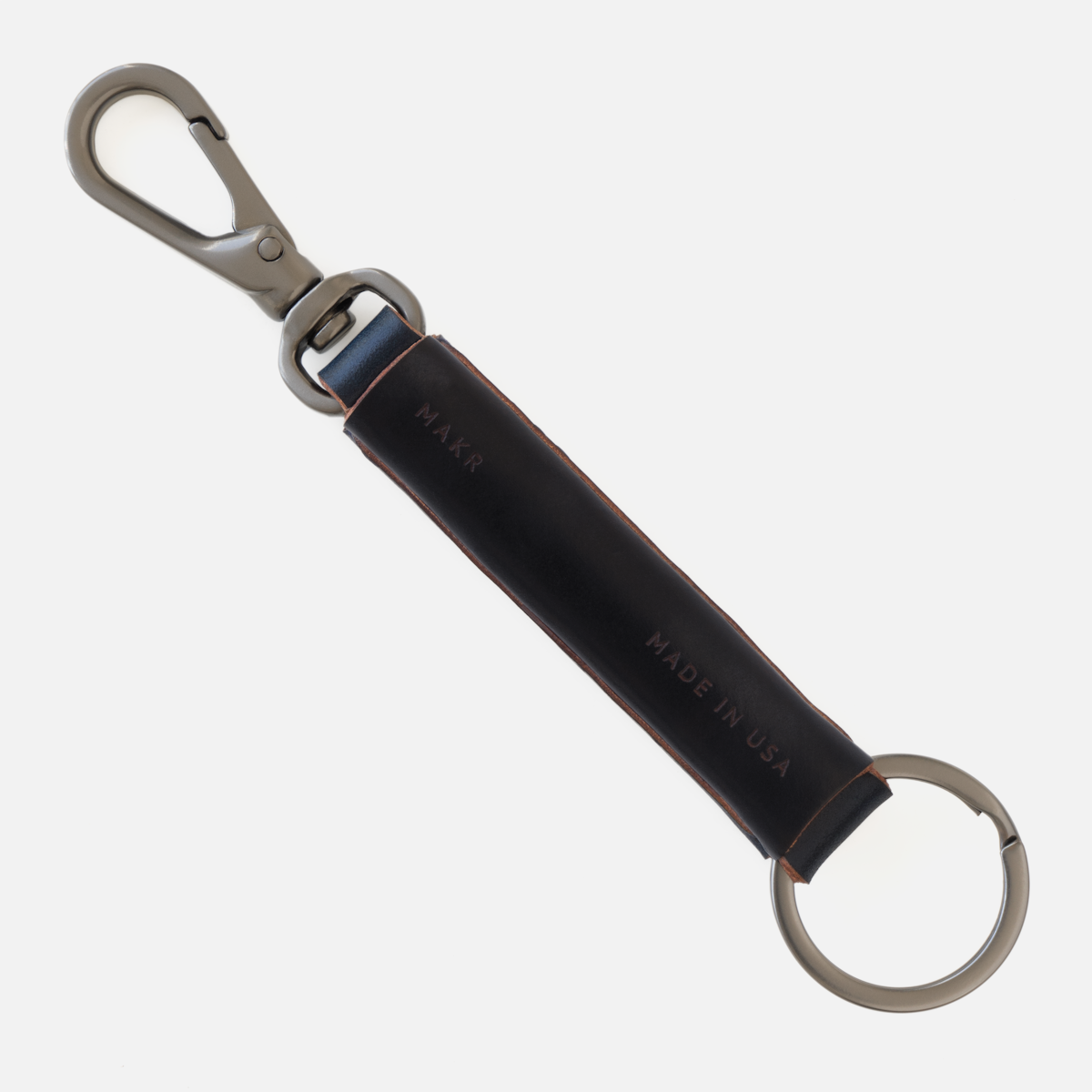 Makr Loop Keychain w/ Snap Hook, Navy Shell Cordovan