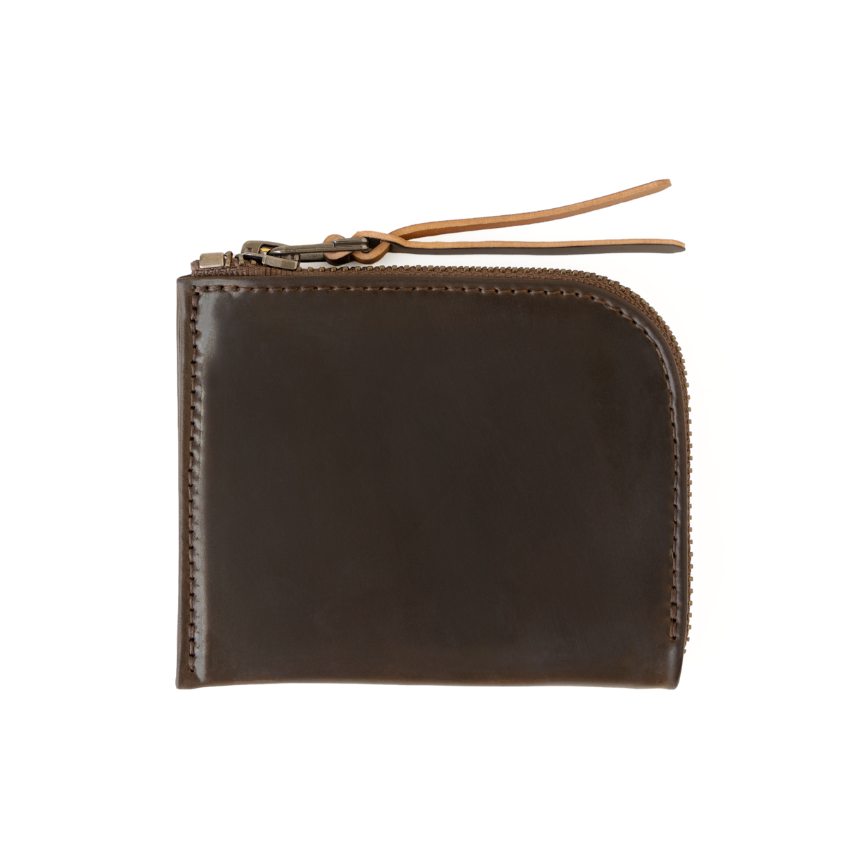 Cordovan Zip Wallet, Dark Cognac Shell Cordovan - MAKR